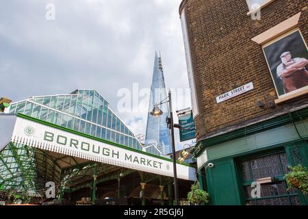 London, Großbritannien. 03. Juni 2023. Weitwinkelblick auf das Borough Market Gebäude. (Foto: Pietro Recchia/SOPA Images/Sipa USA) Guthaben: SIPA USA/Alamy Live News Stockfoto