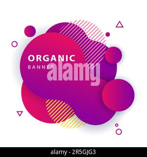 Dynamische farbige Kreise und Linien in freier Form Stock Vektor