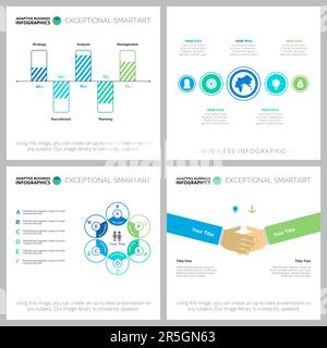 Collage kreativer Business-Infografiken Stock Vektor