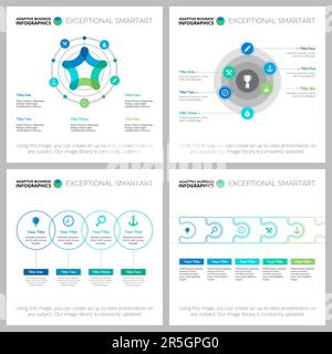 Collage von Business Infografiken-Designs Stock Vektor