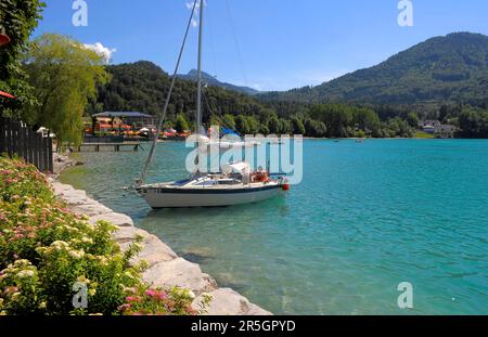 Österreich, Fuschl am See, Fuschl, See, Paddelboot, lido Stockfoto