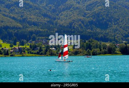 Österreich, Fuschl am See, Fuschl, See, Paddelboot, lido Stockfoto