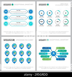 Eine Reihe kreativer Präsentationsfolien für Unternehmen Stock Vektor