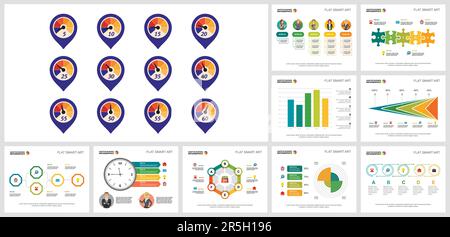 Collage kreativer Business Infografiken für Management Stock Vektor