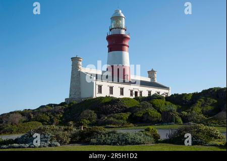 Leuchtturm, Cape Agulhas, Cape Agulhas National Park, Westkap, Südafrika Stockfoto