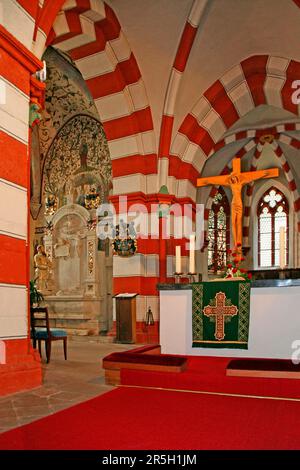 Altarraum, protestantische Stadtkirche, Laubach, Hessen, Altar, Deutschland Stockfoto