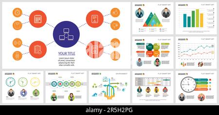 Foliendesign-Set mit Infografiken für Unternehmen Stock Vektor