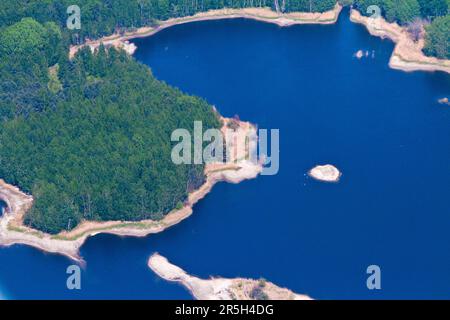 Silbersee, in der Nähe von Lohsa, Bezirk Bautzen, Lusatian Lakeland, Oberlusatia, Sachsen, Deutschland Stockfoto