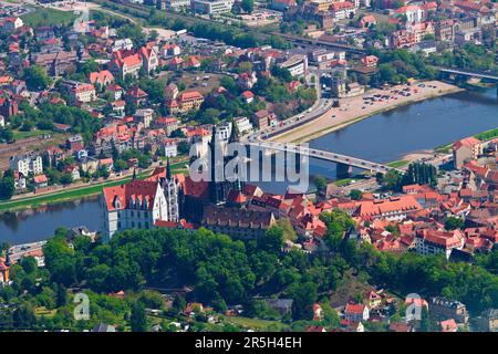 Schloss Albrechtsburg und Meißener Kathedrale, Elbe, Meissen, Sachsen, Deutschland Stockfoto