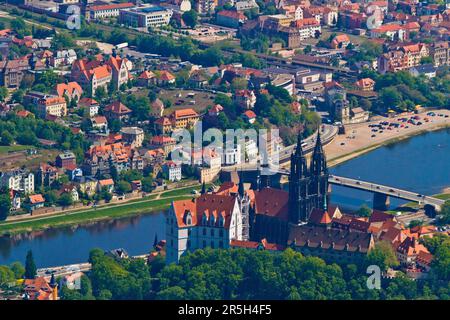 Schloss Albrechtsburg und Meißener Kathedrale, Elbe, Meissen, Sachsen, Deutschland Stockfoto