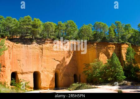 Ocher Cliffs, Colorado Provence, Rustrel, Luberon, Frankreich Stockfoto