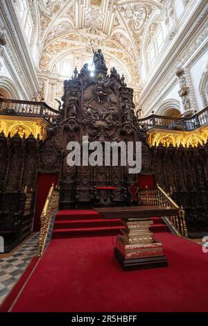 Chor in der Moschee-Kathedrale von Cordoba Interior - Cordoba, Andalusien, Spanien Stockfoto