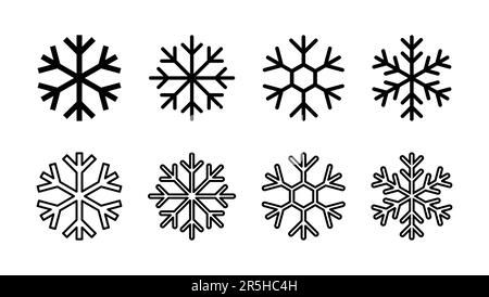 Schneesymbol-Set. snowflake-Symbolvektor Stock Vektor