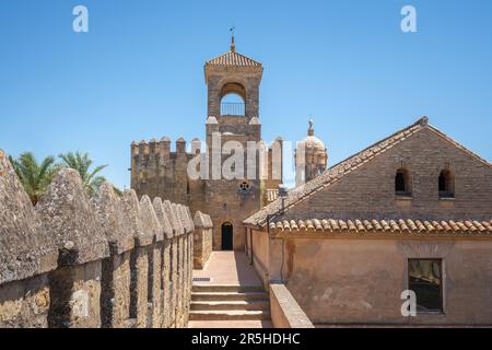 Turm der Löwen (Torre de los Leones) in Alcazar de los Reyes Cristianos - Cordoba, Andalusien, Spanien Stockfoto