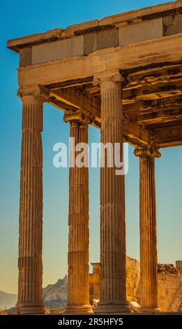 Parthenon-Tempel der Göttin Athena auf dem Akropolis-Hügel, Athen, Griechenland Stockfoto