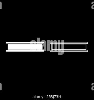 Trägerträger I-Träger Stahlschiene für den Bau Metallindustrie Konzept Baumaterial Satz Symbol weiss Vektorbild Stock Vektor