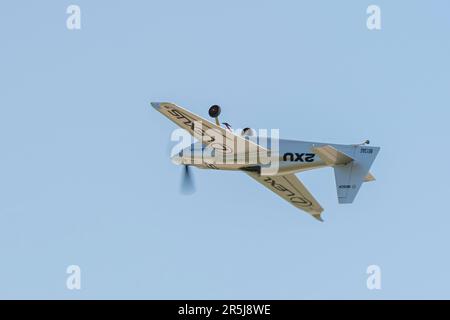Zivko Edge 540 auf der Pardubice Air Show 2023 in Pardubice, Tschechische Republik Stockfoto