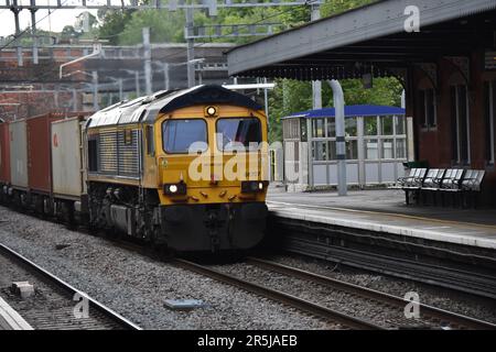 Klasse 66 Nr. 66707: Güterzug durch Twyford Berkshire am 3. Juni 2023 Stockfoto