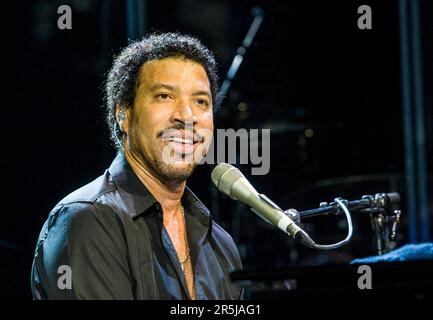 Lionel Richie tritt live in einem Konzert in der Vector Arena auf, Auckland, Neuseeland, Mittwoch, 28. November, 2007. Stockfoto