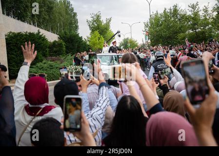 Amman, Jordanien - 1. Juni 2023: Hochzeit des jordanischen Kronprinzen Hussein bin Abdullah Stockfoto