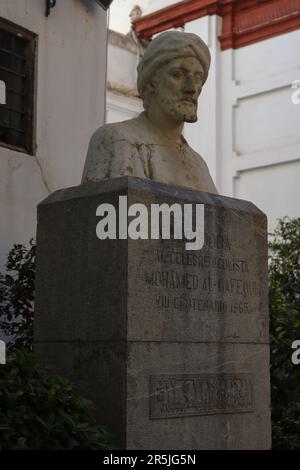 Statue des gefeierten Okulisten Al-Gafequi in Cordoba - Spanien Stockfoto