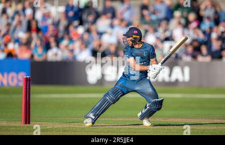 Wayne Madsen schlägt für Derbyshire Falcons in einem Vitality Blast T20-Spiel gegen Birmingham Bears Stockfoto