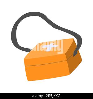 Erste-Hilfe-Kasten Symboltasche auf weißem Hintergrund Stock Vektor