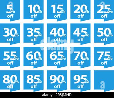 Satz Rabattmarken. Vektordarstellung Stock Vektor