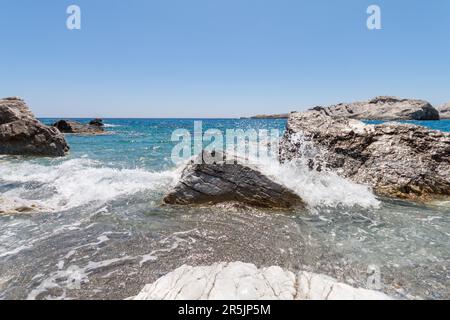 Verlassener Strand, Folegandros Stockfoto