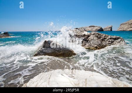 Verlassener Strand, Folegandros Stockfoto