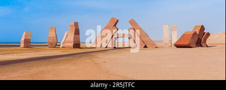 Eintritt in den Nationalpark Ras Mohammed. Berühmte Reisewünsche in der Wüste. Sharm el Sheik, Halbinsel Sinai, Ägypten. Stockfoto