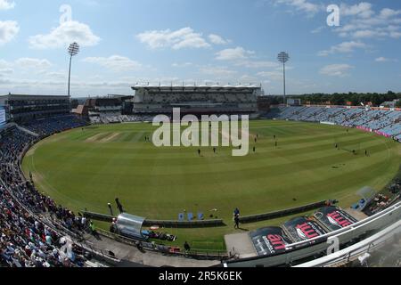 Leeds, Großbritannien. 04. Juni 2023. Headingley Stadium, Leeds, West Yorkshire, 4. Juni 2023. Allgemeiner Blick vor dem Spiel Vitality Blast T20 zwischen Yorkshire Vikings gegen Derbyshire Falcons im Headingley Stadium, Leeds Credit: Touchlinepics/Alamy Live News Stockfoto