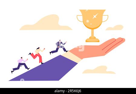 Geschäftsleute erreichen Erfolge. Wettbewerb oder ein Unternehmen, das Führungsqualitäten anstrebt Stock Vektor