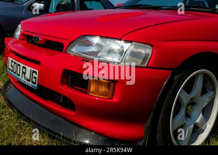 1994 Ford Escort RS Cosworth. Oldtimer-Treffen auf Hanley Farm, Chepstow. Stockfoto