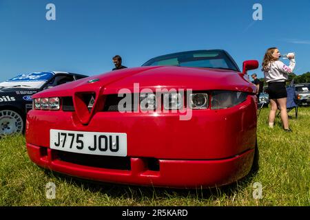 Alfa Romeo SZ 'Monster', Sprint Zagato, Frontkommando, c1990. Oldtimer-Treffen auf Hanley Farm, Chepstow. Stockfoto