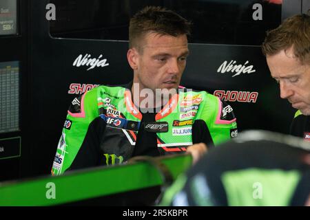 Während der Motul FIM Superbike Championship WorldSBK - Rennen 2 - Italienische Runde Sonntagsrennen während der World Superbikes - Rennstrecke Pirelli Emilia-Romagna Stockfoto