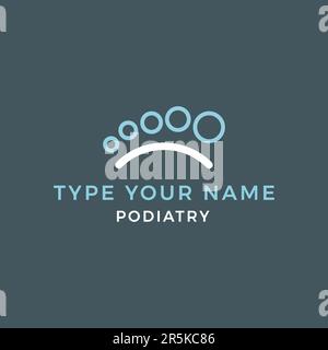 Podiatrie-Logo mit Fußvektor Stock Vektor