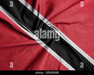 Stoffflagge der Trinidad und Tobago, Nationalflagge der Trinidad und Tobago Stockfoto