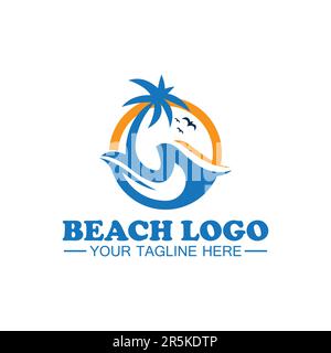 Strandlogo-Design Vektorvorlage Stock Vektor
