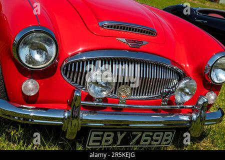 Austin Healey 3000 Mk111. Oldtimer-Treffen auf Hanley Farm, Chepstow. Stockfoto