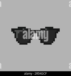 Flaches Symbol der Sonnenbrille. Pixel-8bit-Stil Stock Vektor