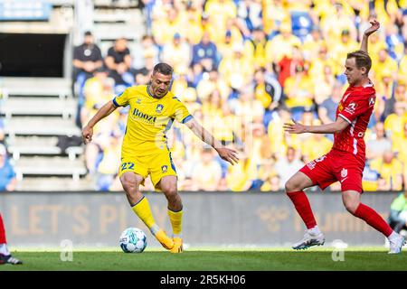 Broendby, Dänemark. 29., Mai 2023. Josip Radosevic (22) von Broendby, WENN während des 3F. Superliga-Spiels zwischen Broendby IF und FC Nordsjaelland im Broendby Stadion in Broendby gesehen. (Foto: Gonzales Photo - Dejan Obretkovic). Stockfoto