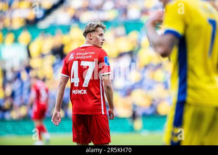 Broendby, Dänemark. 29., Mai 2023. Magnus Munck (47) des FC Nordsjaelland, gesehen während des 3F. Superliga-Spiels zwischen Broendby IF und FC Nordsjaelland im Broendby Stadion in Broendby. (Foto: Gonzales Photo - Dejan Obretkovic). Stockfoto