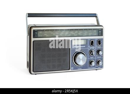 National Panasonic RF-1110 LBS Transistorradio von 1978, isoliert auf weißem Hintergrund Stockfoto