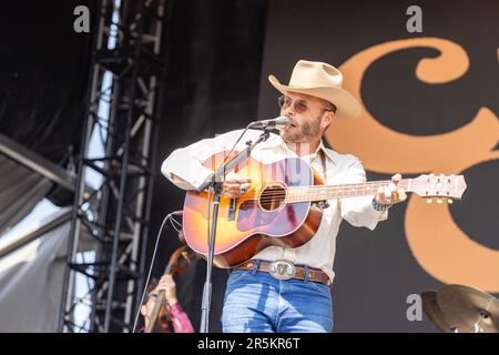 Lexington, USA. 03. Juni 2023. Charley Crockett während des Railbird Music Festivals am 3. Juni 2023 in Lexington, Kentucky (Foto von Daniel DeSlover/Sipa USA). Guthaben: SIPA USA/Alamy Live News Stockfoto