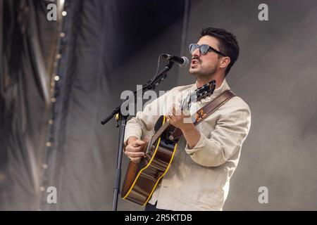 Lexington, USA. 03. Juni 2023. Marcus Mumford während des Railbird Music Festivals am 3. Juni 2023 in Lexington, Kentucky (Foto: Daniel DeSlover/Sipa USA) Guthaben: SIPA USA/Alamy Live News Stockfoto