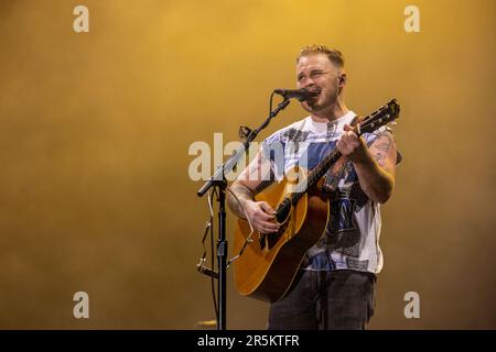 Lexington, USA. 03. Juni 2023. Zach Bryan während des Railbird Music Festivals am 3. Juni 2023 in Lexington, Kentucky (Foto von Daniel DeSlover/Sipa USA). Guthaben: SIPA USA/Alamy Live News Stockfoto