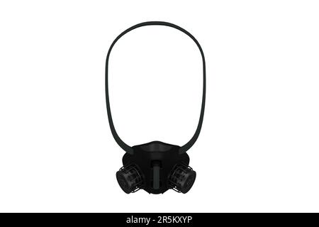 industrielle Doppelfiltermaske mit 3D-Rendering Stockfoto