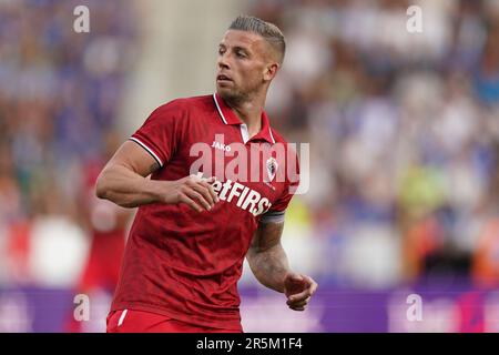 Genk, Belgien. 04. Juni 2023. GENK, BELGIEN - JUNI 4: Toby Alderweireld vom Royal Antwerpen FC schaut beim Jupiler Pro League-Spiel zwischen KRC Genk und Royal Antwerpen in der Cegeka Arena am 4. Juni 2023 in Genk, Belgien (Foto von Joris Verwijst/Orange Pictures). Guthaben: Orange Pics BV/Alamy Live News Stockfoto