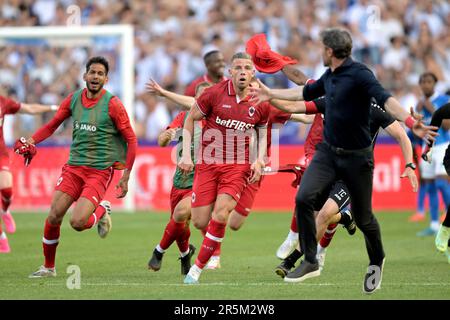 GENK - Toby Alderweireld vom Royal Antwerpen FC nach den belgischen Jupiler Pro League Championship Playoffs zwischen KRC Genk - Royal Antwerpen FC am 4. Juni 2023 in Genk, Belgien. AP | niederländische Höhe | GERRIT VON KÖLN Stockfoto